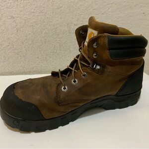 Carhartt Rugged Flex 6 Inch Waterproof Comp Toe Brown Leather Boots Size 14M